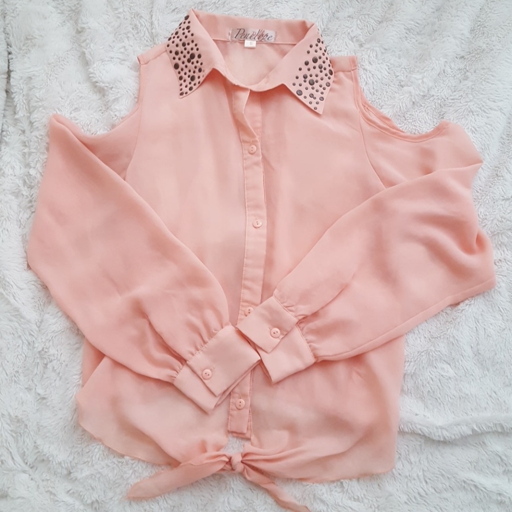 Pink open shoulder Blouse